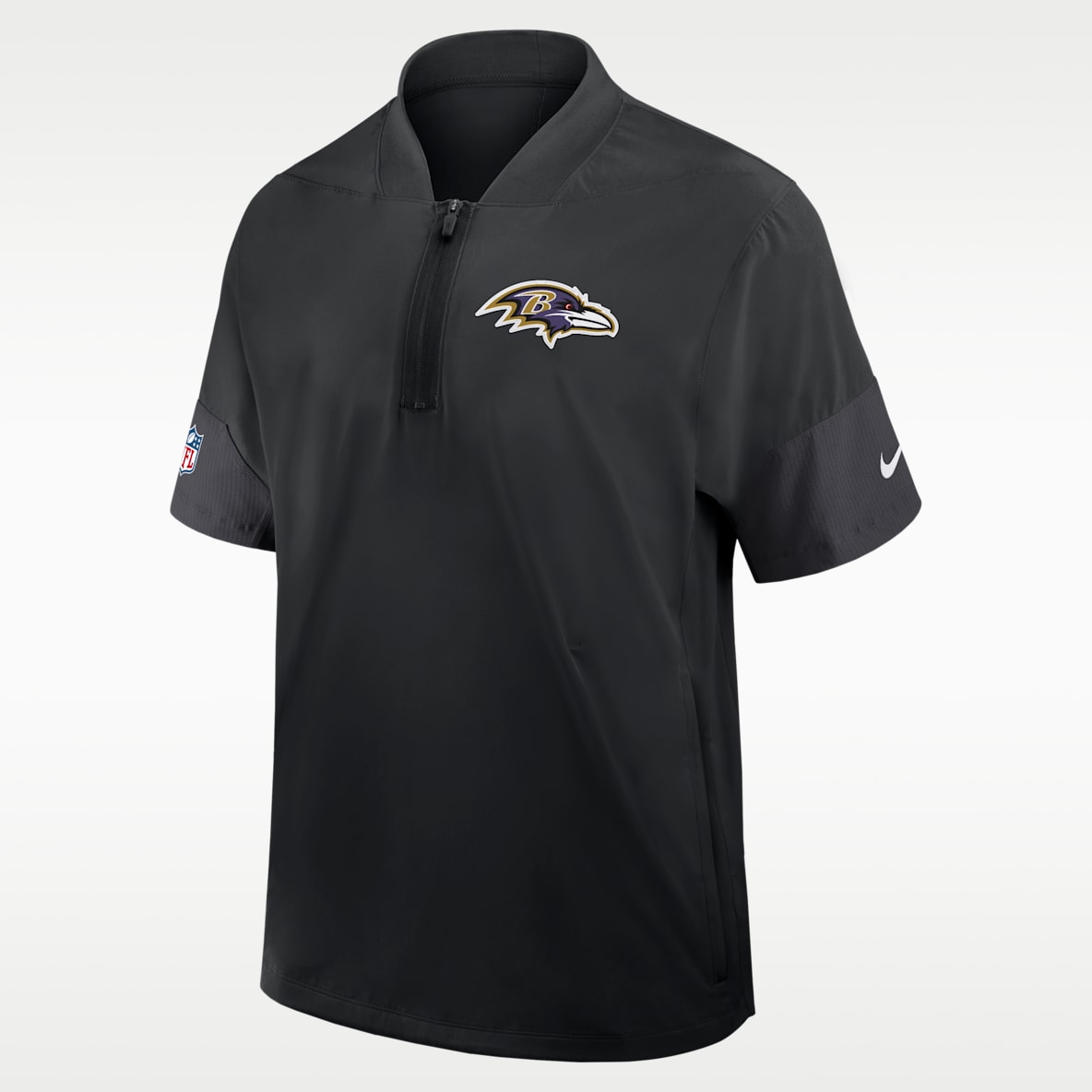Baltimore Ravens Sideline Coach Men's Nike NFL 1/2-Zip Short-Sleeve Jacket