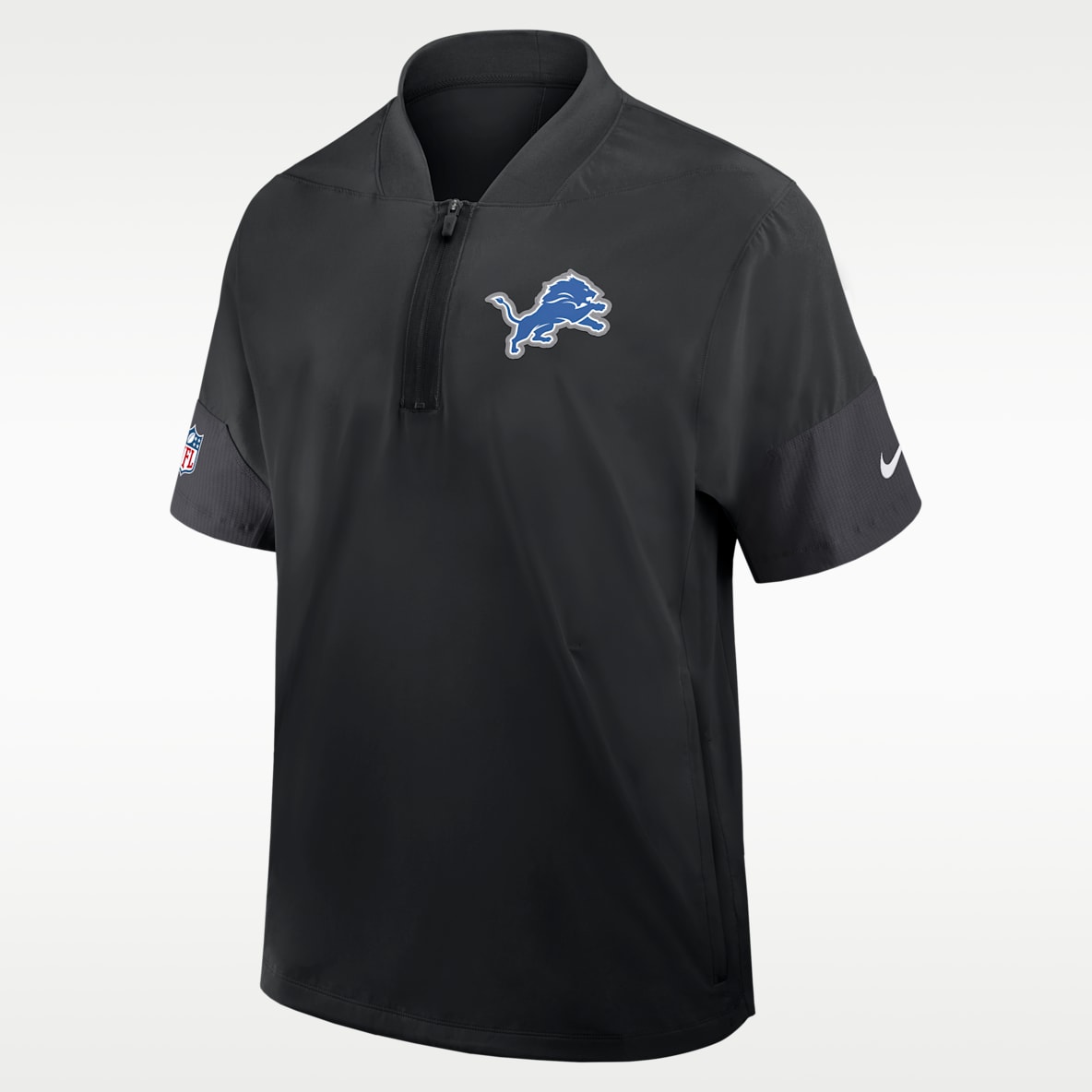 Detroit Lions Sideline Coach Men's Nike NFL 1/2-Zip Short-Sleeve Jacket