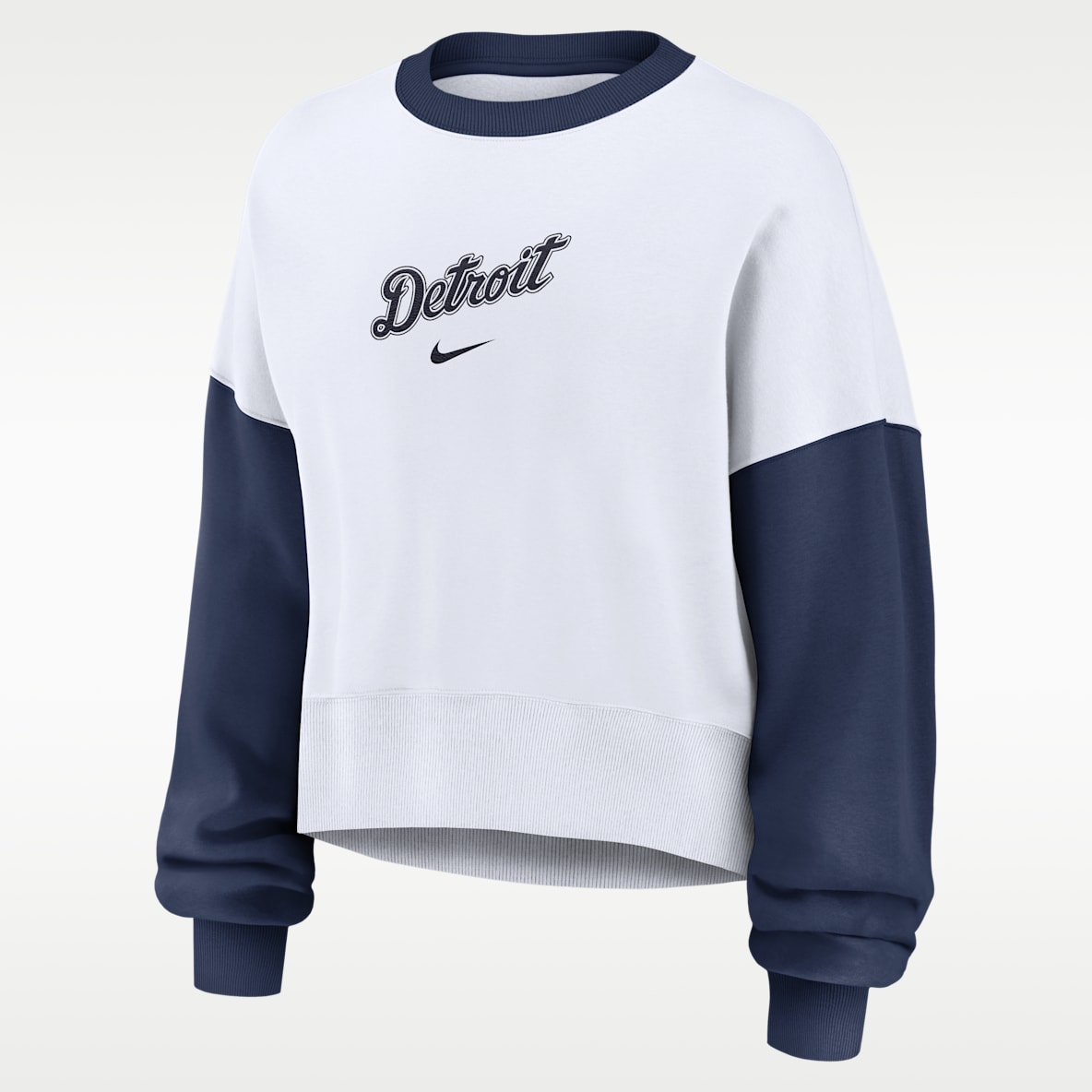 Detroit Tigers Primary Sudadera de cuello redondo sin cierre Nike de la MLB para mujer
