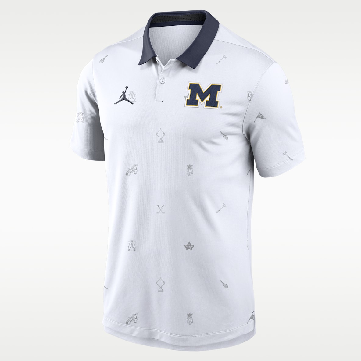 Estampado de Vapor Michigan Polo universitario Dri-FIT Jordan para hombre