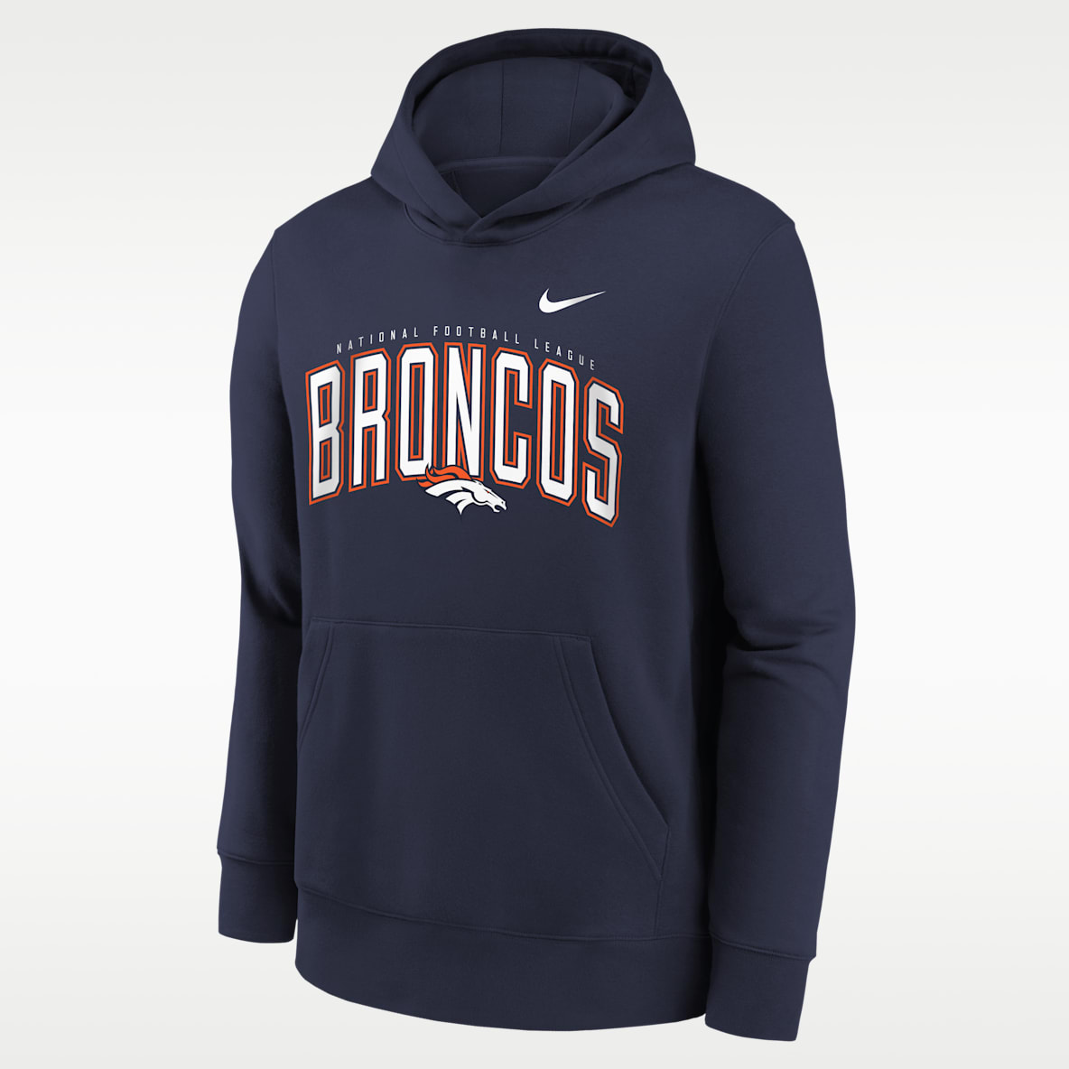 Denver Broncos Essentials Club Logo Arch Big Kids' Nike NFL Pullover Crew