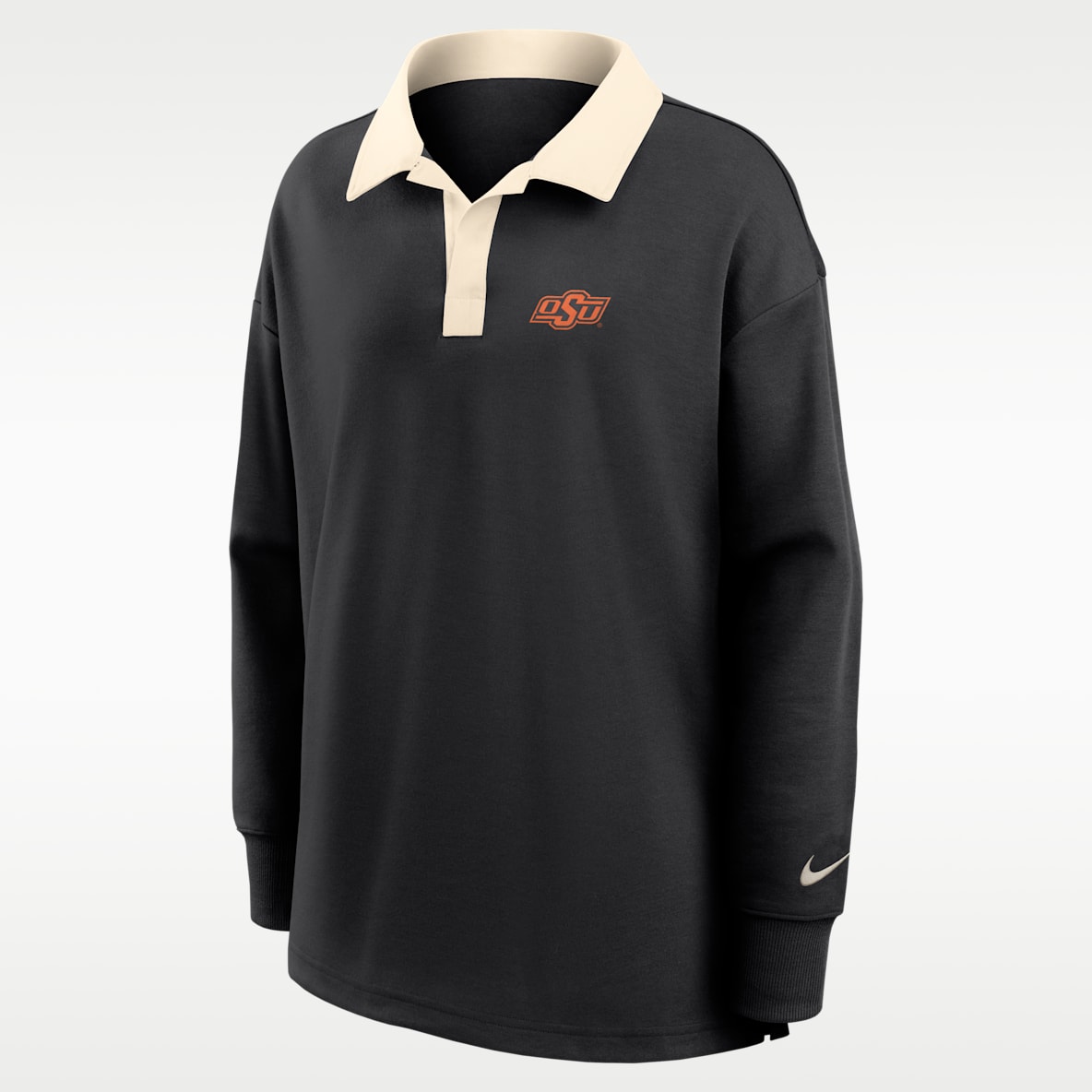 Oklahoma State Women's Nike Dri-FIT Oversized Long-Sleeve Polo
