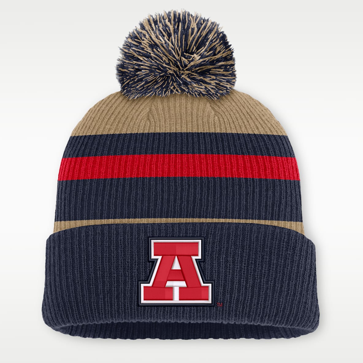 Arizona Legacy a rayas Gorro universitario Nike con dobladillo y pompón para hombre