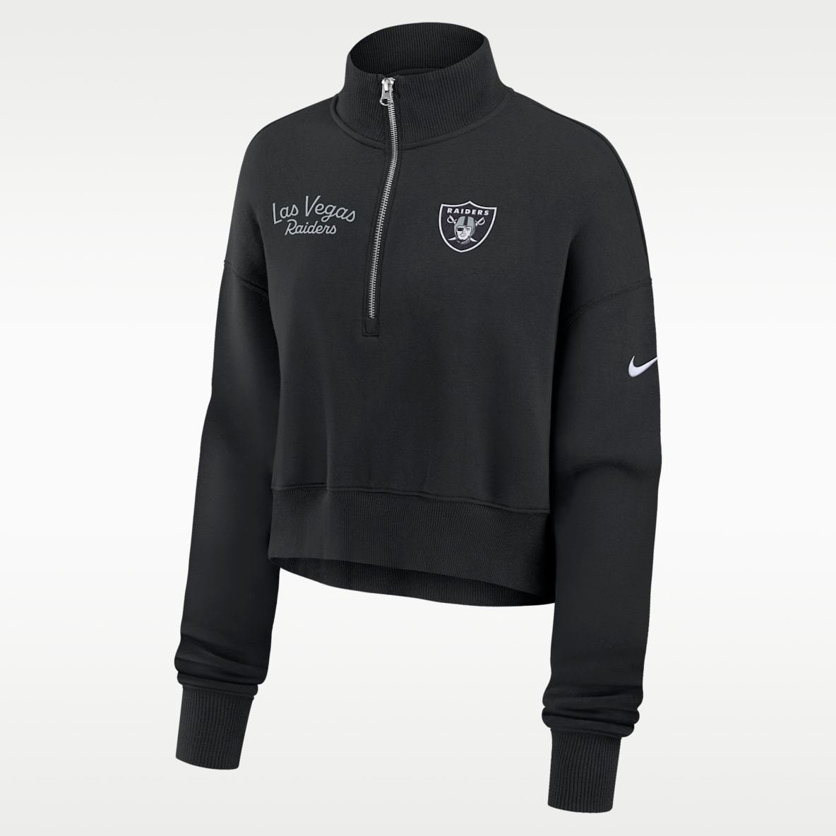 Las Vegas Raiders Phoenix Women's Nike NFL Cropped 1/4-Zip Crew