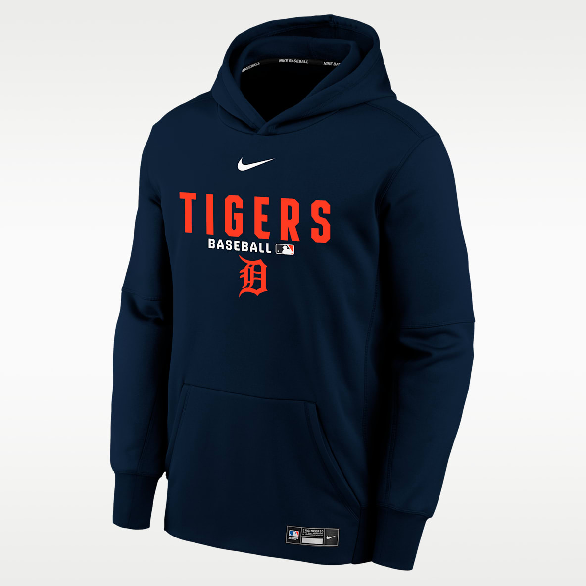 Detroit Tigers Authentic Collection Sudadera con gorro Therma-FIT de la MLB para niños talla grande