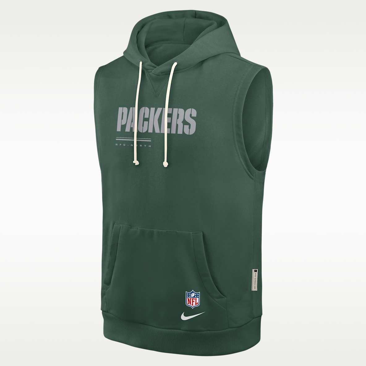 Green Bay Packers Sideline Sudadera con gorro sin cierre sin mangas Nike Dri-FIT de la NFL para hombre