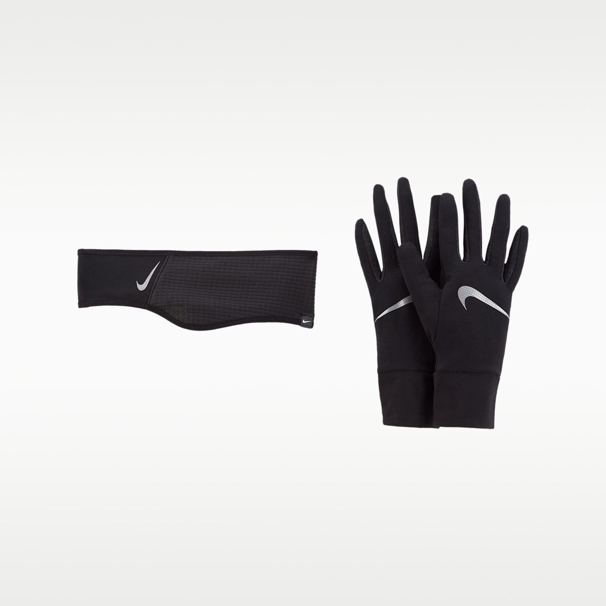 Nike Essential Conjunto de guantes y cinta para el pelo de running para mujer