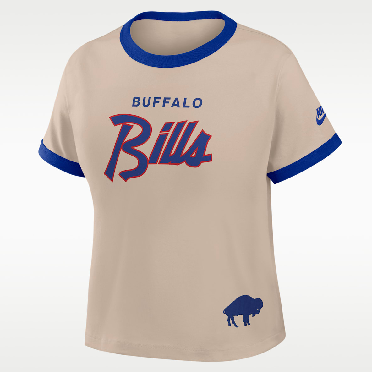 Buffalo Bills Rewind Ringer Mod Women's Nike NFL Cropped T-Shirt