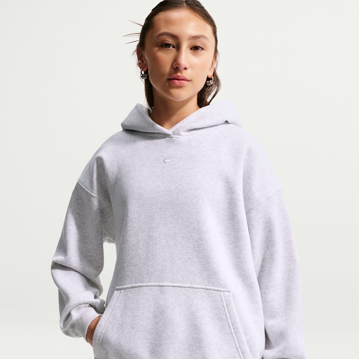 Nike Sportswear Studio Fleece Girls' Oversized Pullover Hoodie