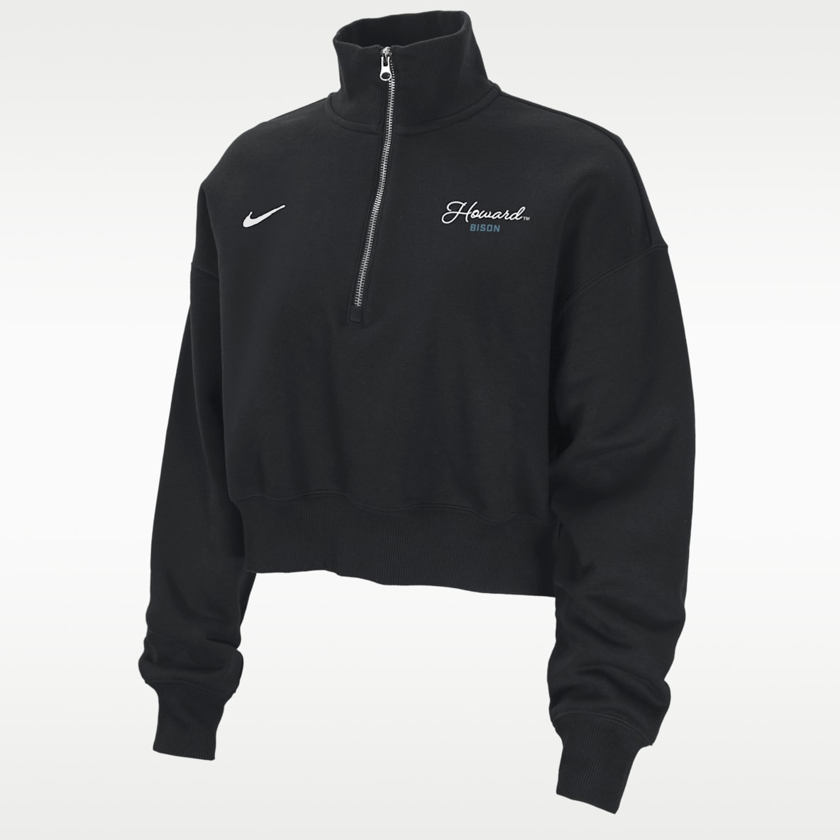 Nike College Phoenix Fleece (Howard University) Women's Cropped 1/4-Zip Pullover