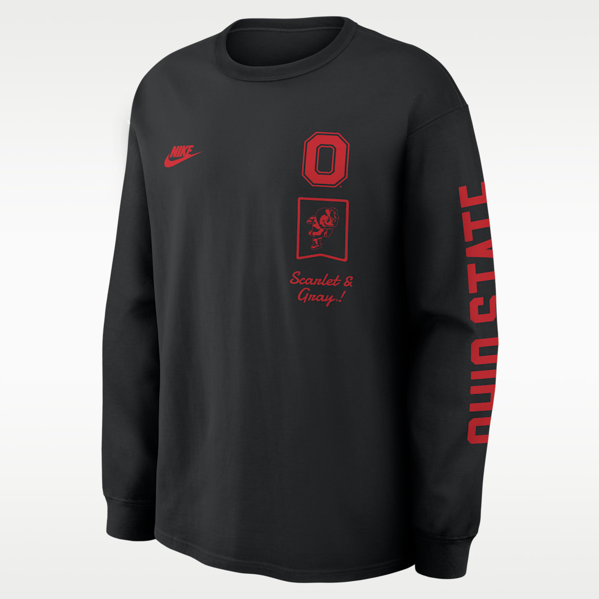 Ohio State Legacy Playera de manga larga universitaria Nike para hombre