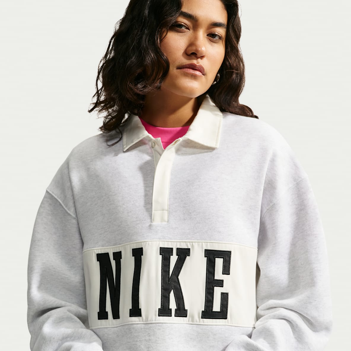 Nike Studio Fleece Medium Weight Sudadera de rugby oversized para mujer