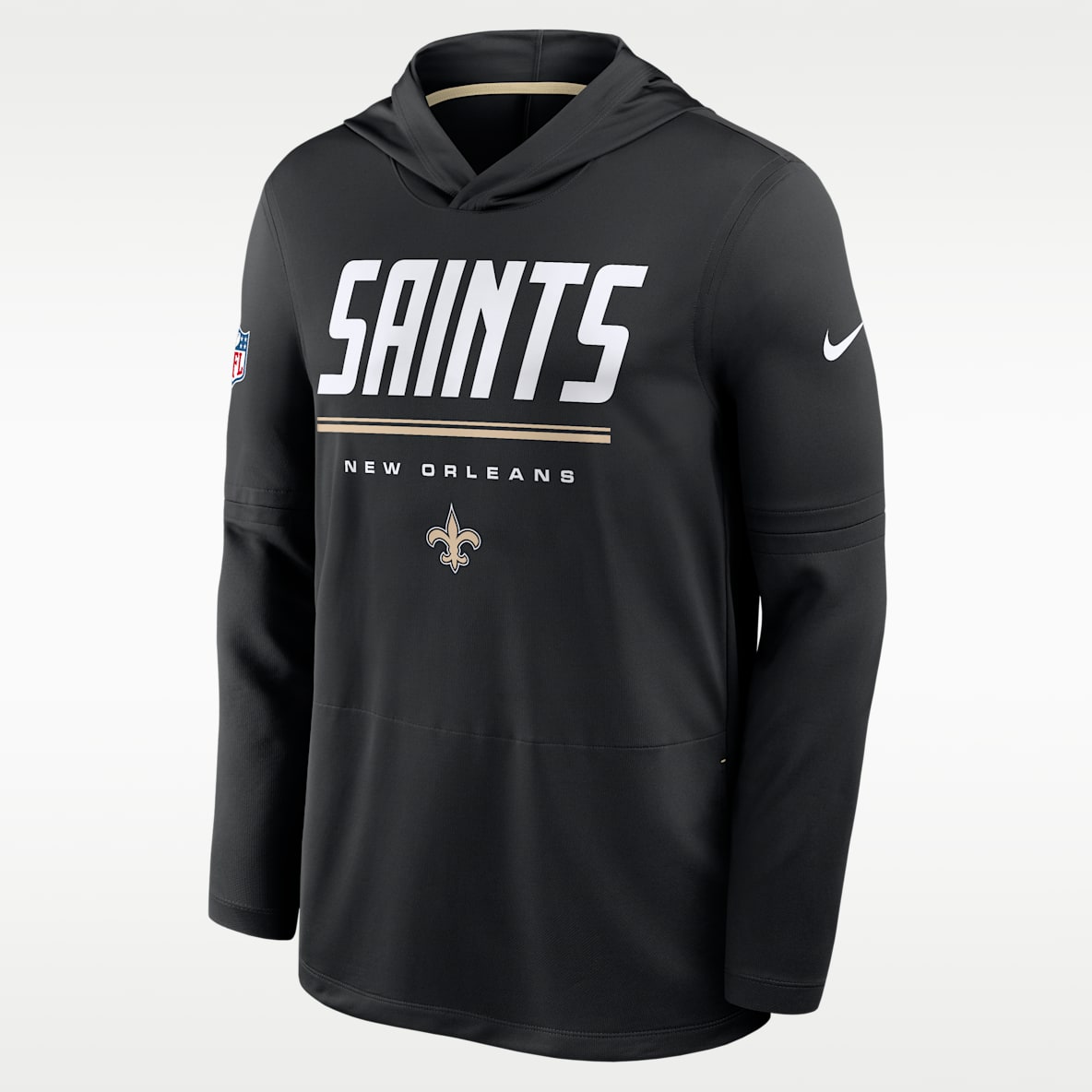 New Orleans Saints Sideline Men's Nike Dri-FIT NFL Long-Sleeve Hooded Top