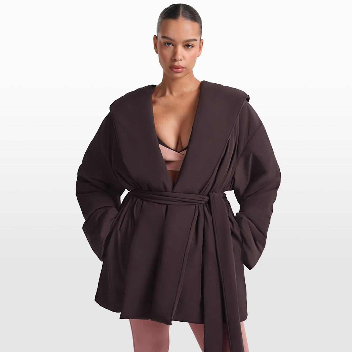 NikeSKIMS Woven Nylon Women's Wrap Coat