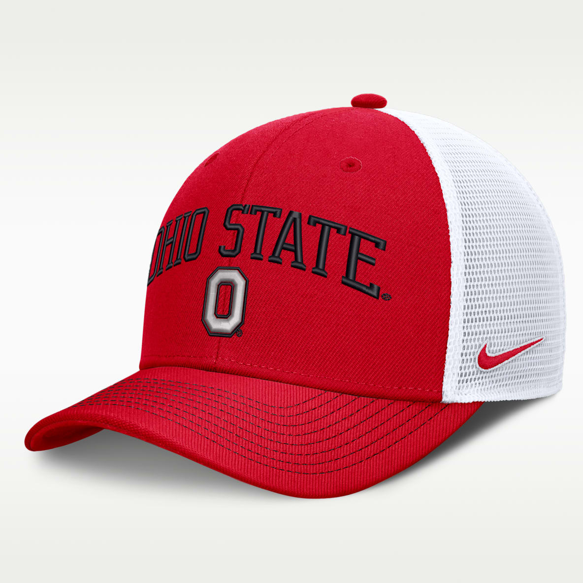 Ohio State Primetime Arched Men's Nike Dri-FIT College Trucker Adjustable Hat