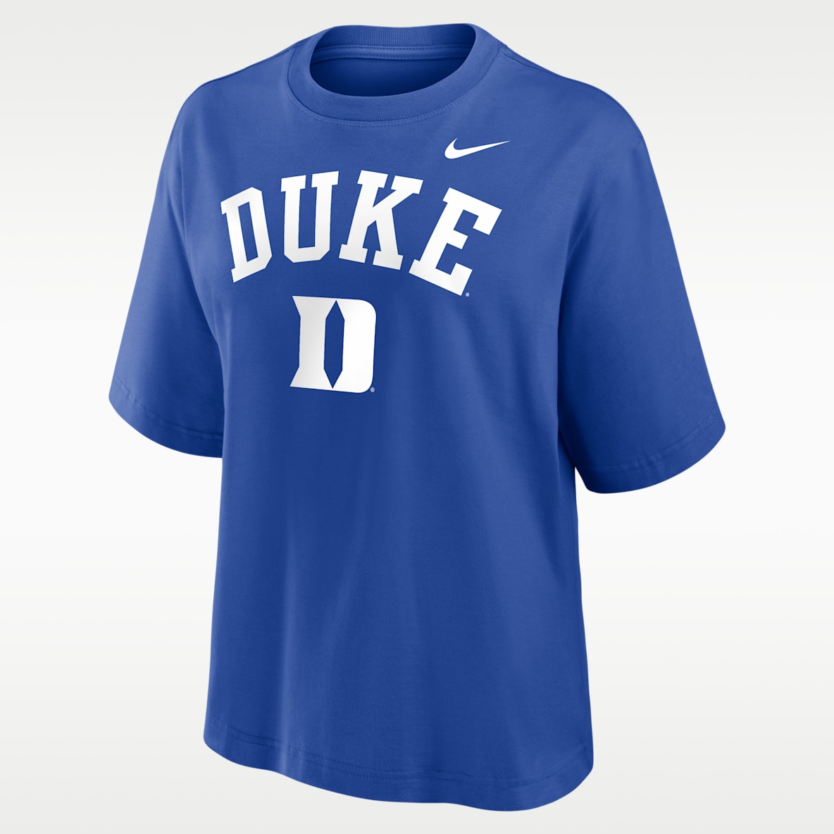 Duke Arch Over Logo Boxy Playera universitaria Nike para mujer
