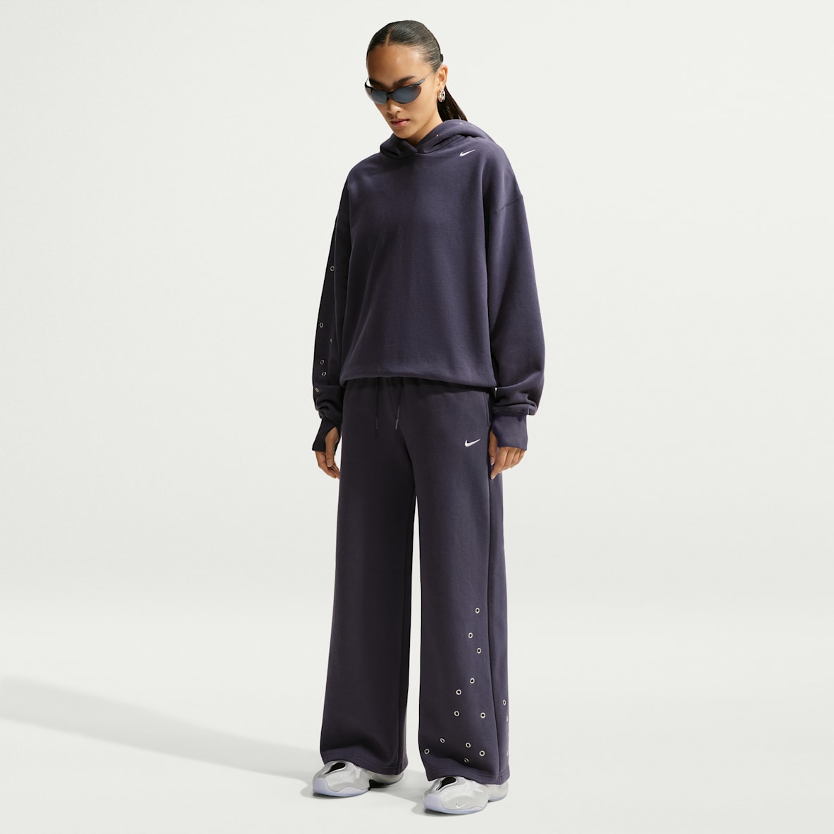 Nike Studio Fleece Medium Weight Women's Mid-Rise Wide-Leg Trousers
