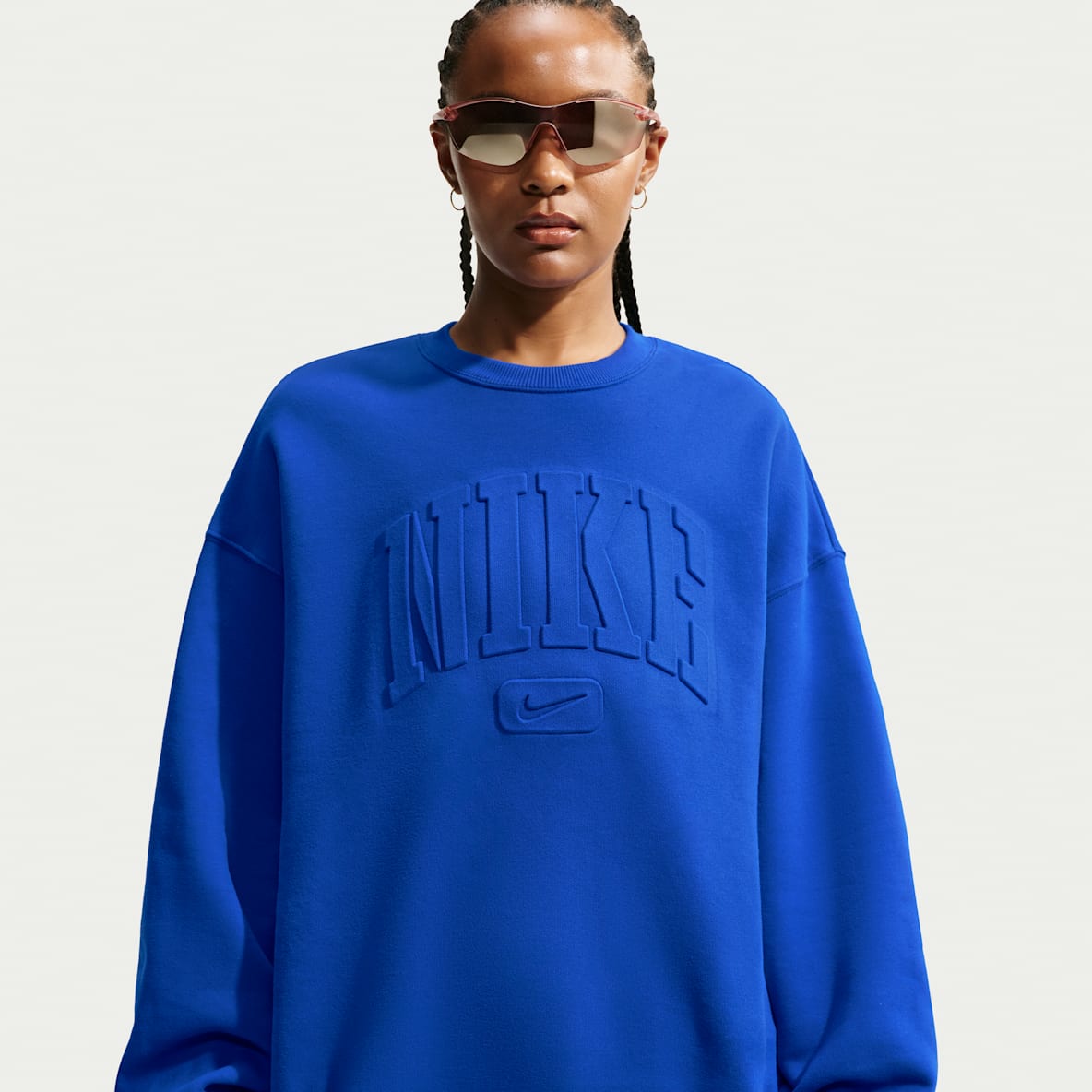 Nike Studio Fleece Medium Weight Women's Oversized Embossed Crew