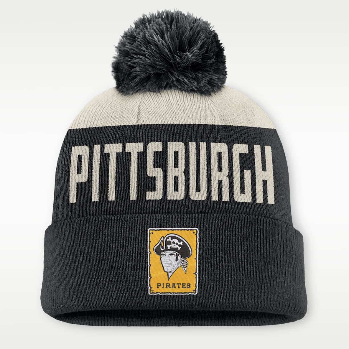Pittsburgh Pirates Cooperstown Peak Gorro con dobladillo y pompón Nike de la MLB para hombre