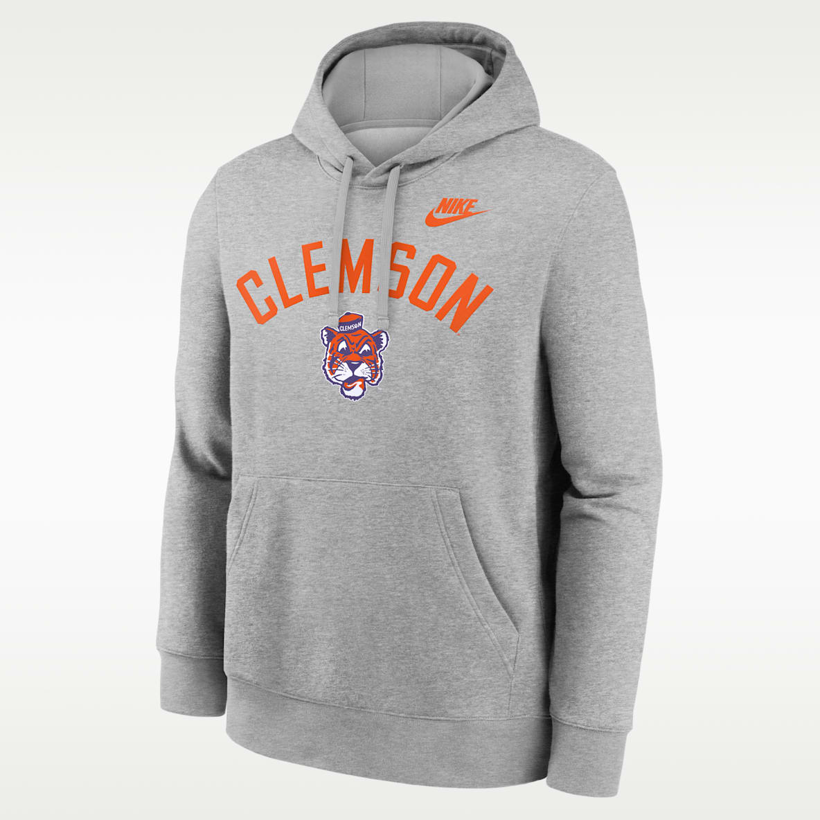 Clemson Legacy Arch Club Sudadera con gorro sin cierre universitaria Nike para hombre