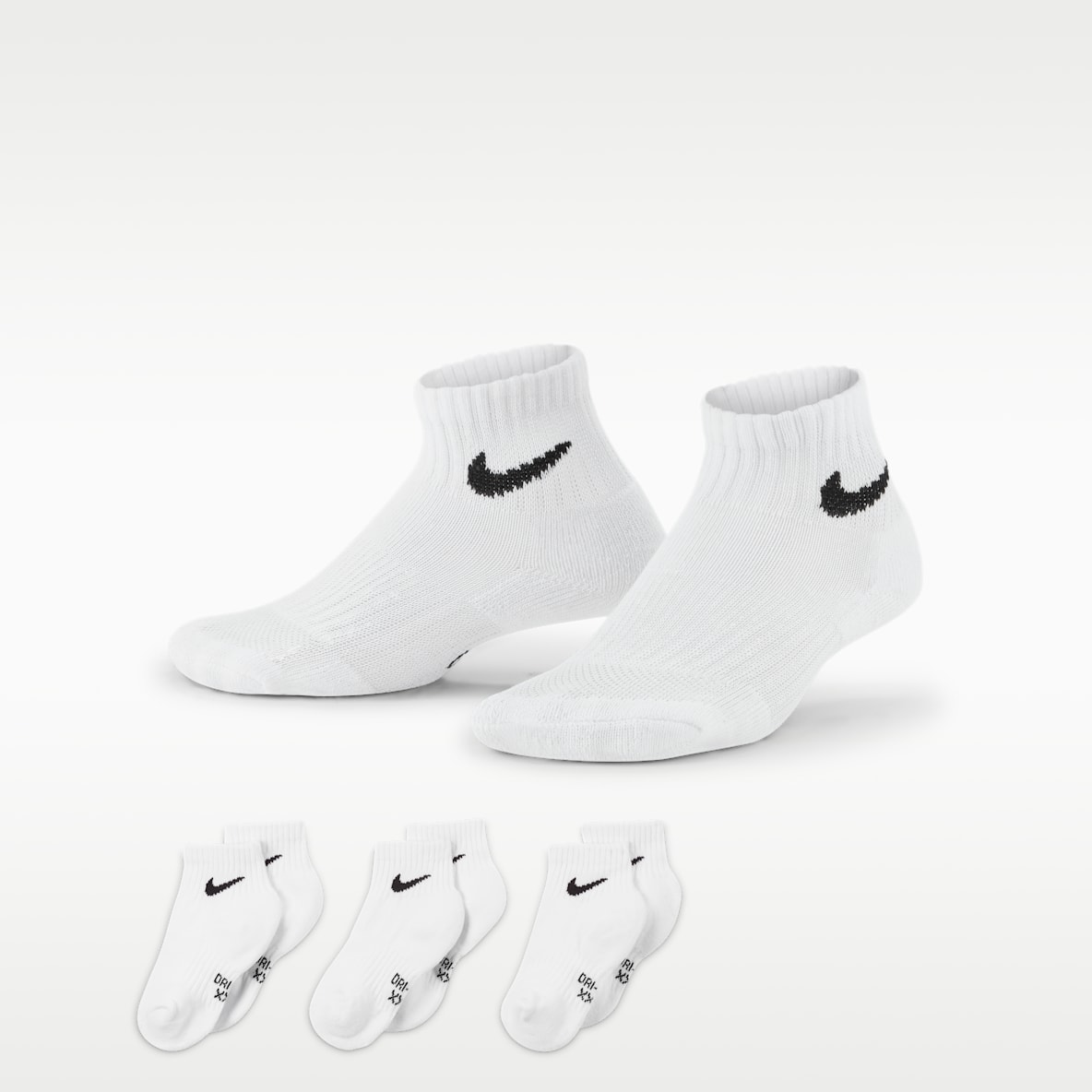 Nike Everyday Gepolsterte Knöchelsocken für jüngere Kinder (3 Paar)