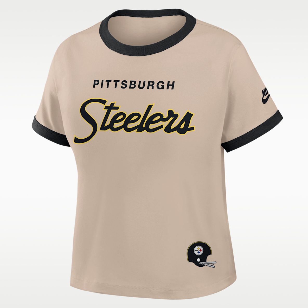 Pittsburgh Steelers Rewind Ringer Mod Women's Nike NFL Cropped T-Shirt