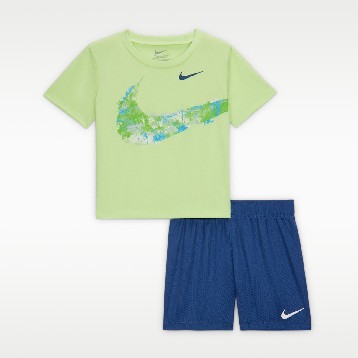 Nike E1D1 Conjunto de playera tipo jersey con gráfico y shorts de malla para bebé (12 a 24 meses)