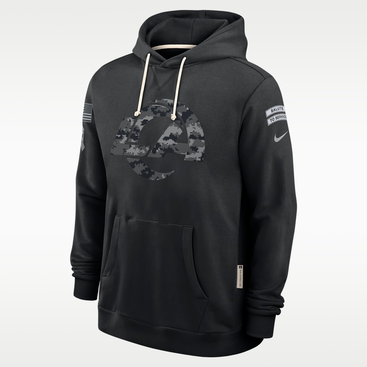 Los Angeles Rams Salute to Service Sideline Sudadera con gorro sin cierre Nike Dri-FIT de la NFL para hombre