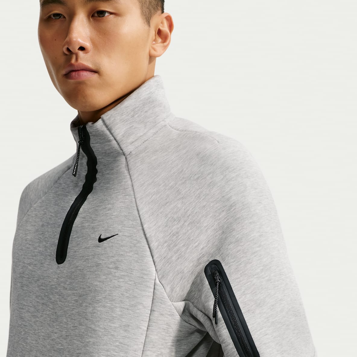 Nike Tech Playera de cierre de un cuarto de tejido Fleece para hombre