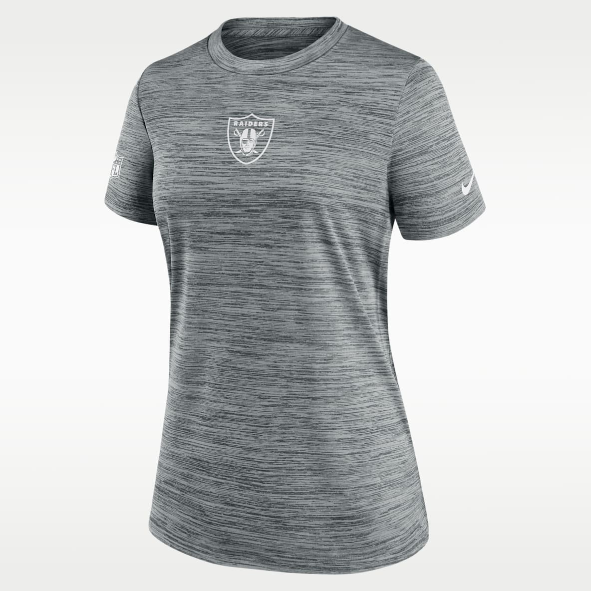 Las Vegas Raiders Sideline Team Issue Velocity Playera Nike Dri-FIT de la NFL para mujer