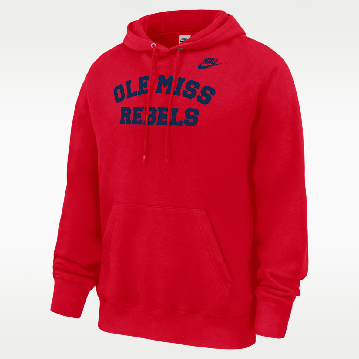 Ole Miss Rebels Club Sudadera con gorro sin cierre Nike Futbol de tejido Fleece para hombre