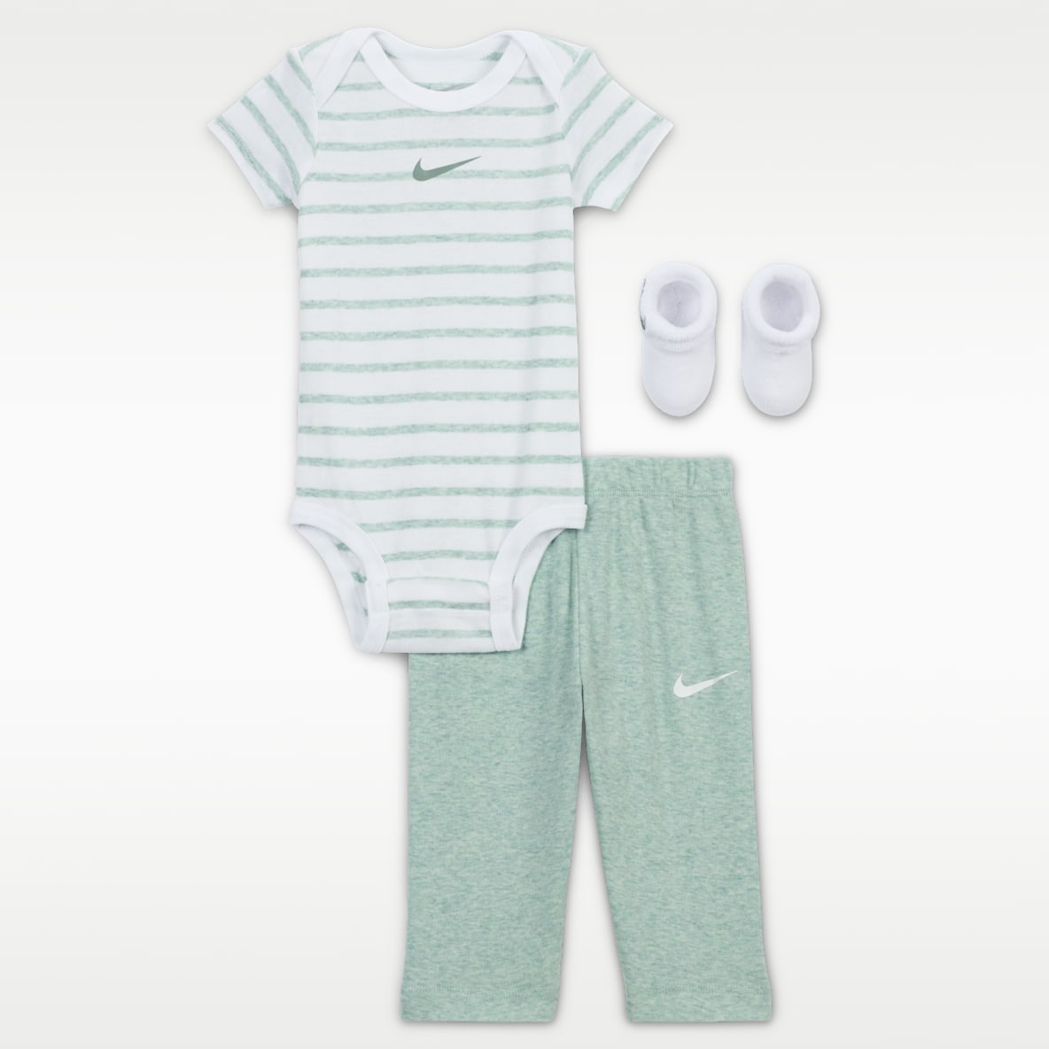 Nike Baby Bodysuit, Pants, and Terry Socks 3-Piece Set