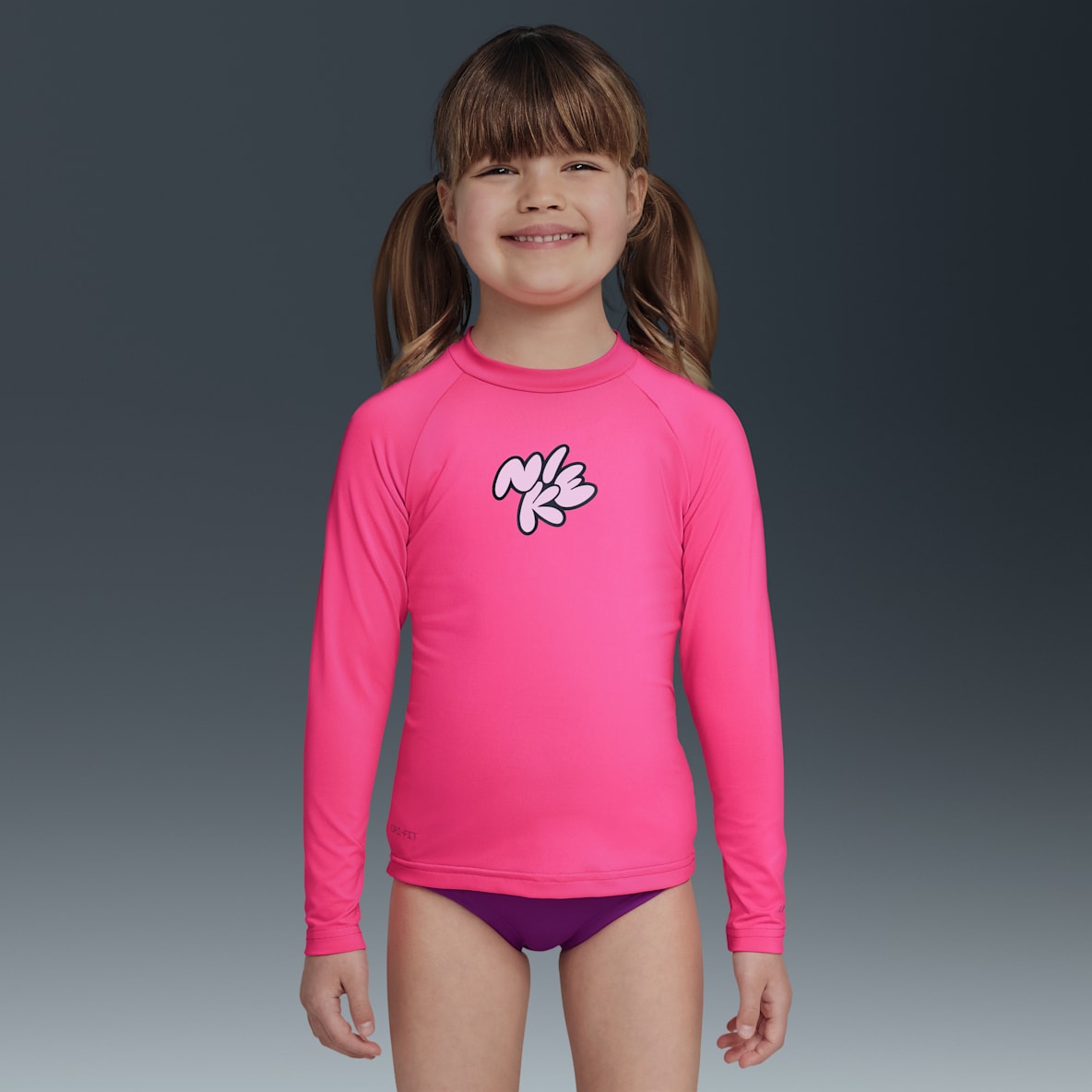 Nike Swim Hydroguard Playera de manga larga para niñas talla pequeña