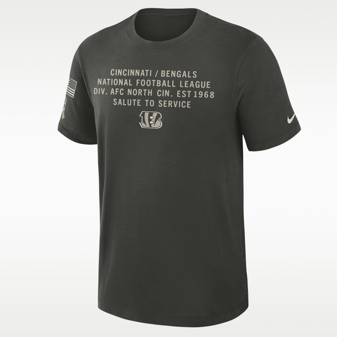 Cincinnati Bengals Salute to Service Slub Men's Nike Dri-FIT NFL T-Shirt