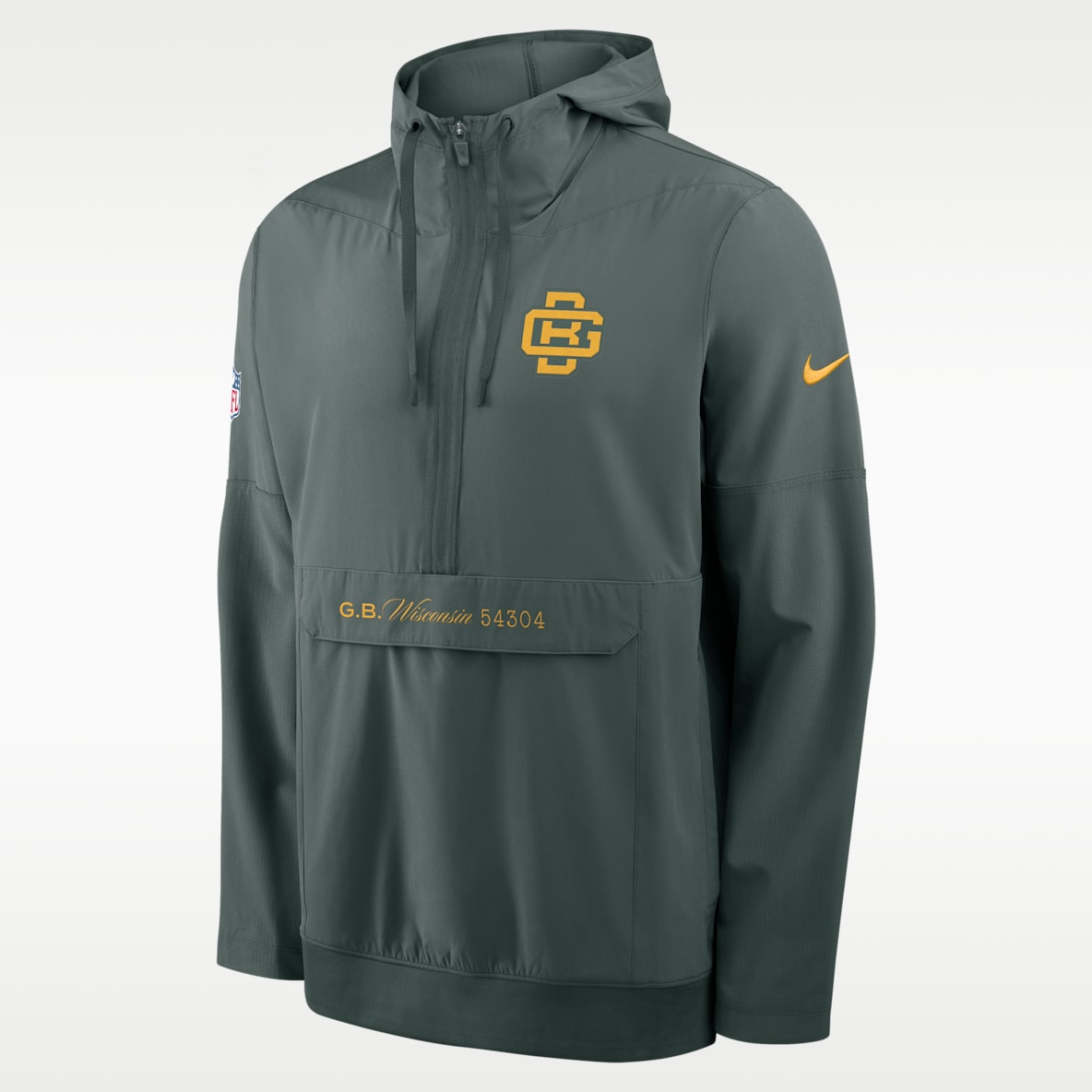 Green Bay Packers Rivalries Collection Sideline Anorak Men's Nike NFL 1/2-Zip Hooded Jacket