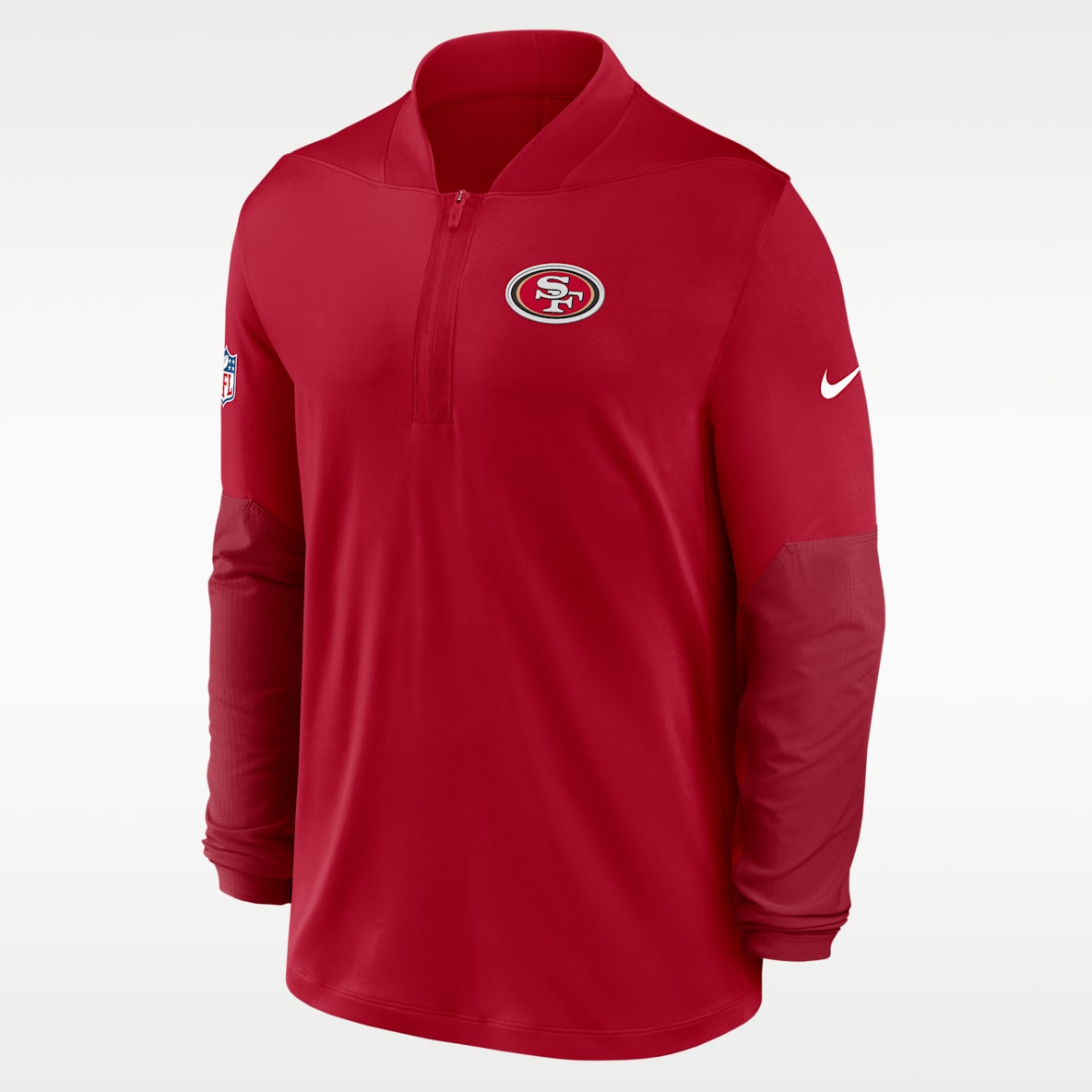 San Francisco 49ers Feel The Pressure Men's Nike Dri-FIT NFL 1/2-Zip Top