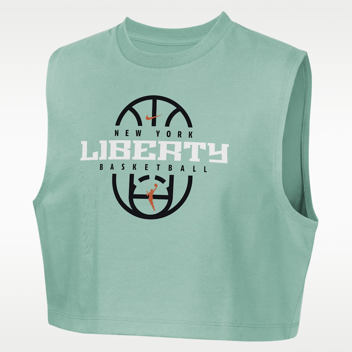 New York Liberty Nike Authentics Playera cropped sin mangas para niña talla grande