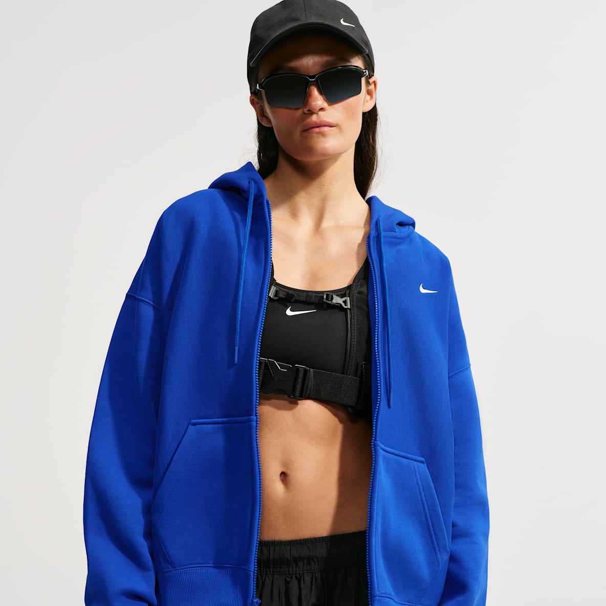 Nike Studio Fleece Heavyweight Sudadera con capucha, cremallera completa y ajuste oversize - Mujer
