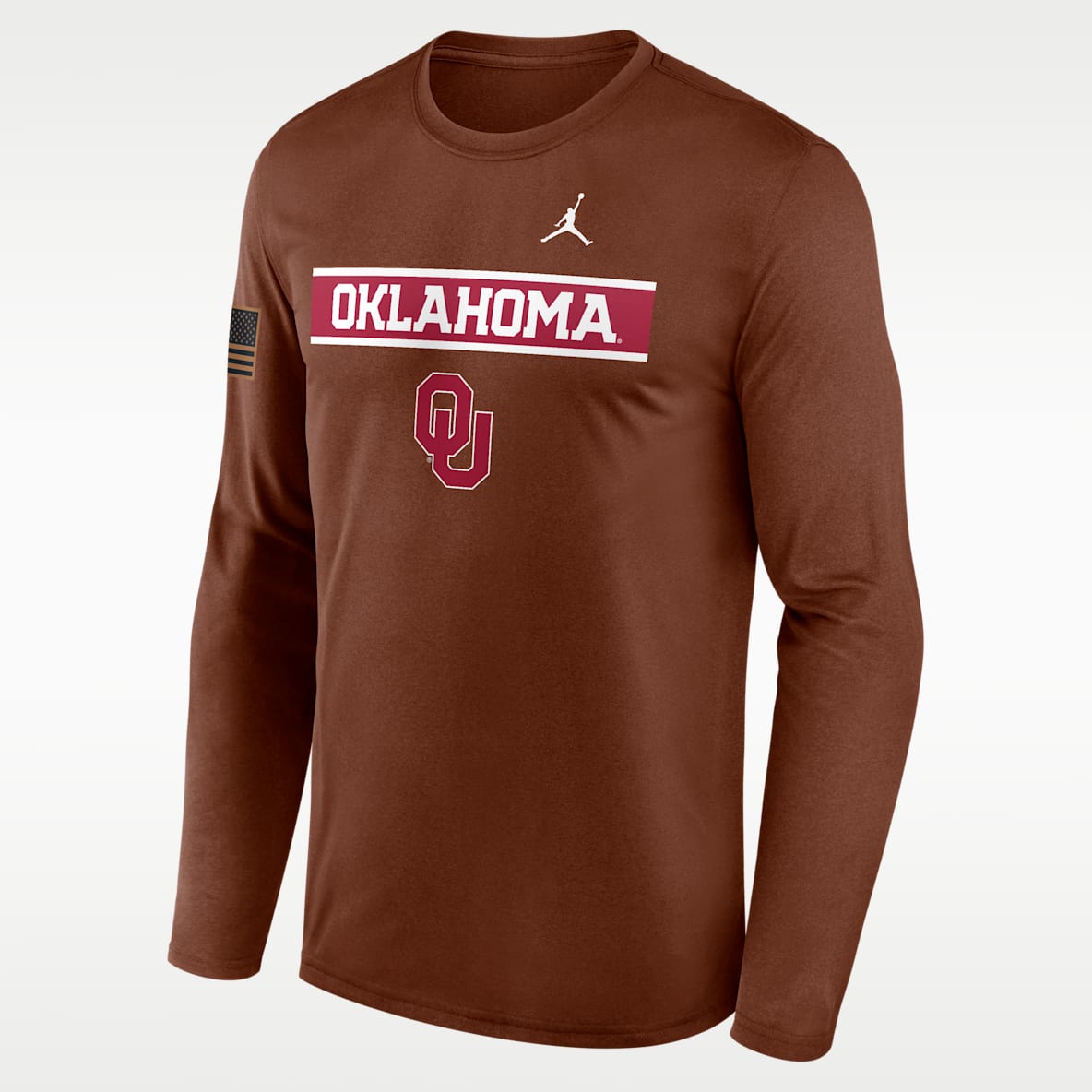 Oklahoma 2026 Military Appreciation Legend Men's Jordan Brand Dri-FIT College Long-Sleeve T-Shirt