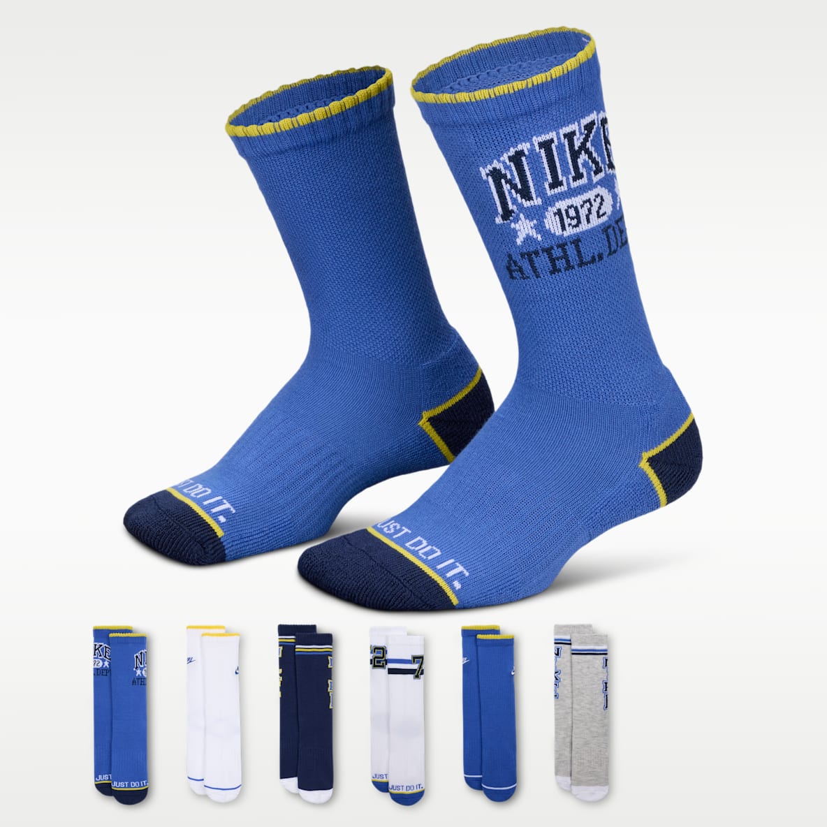 Nike Little Kids' Phys Ed Cushioned Crew Socks (6 Pairs)