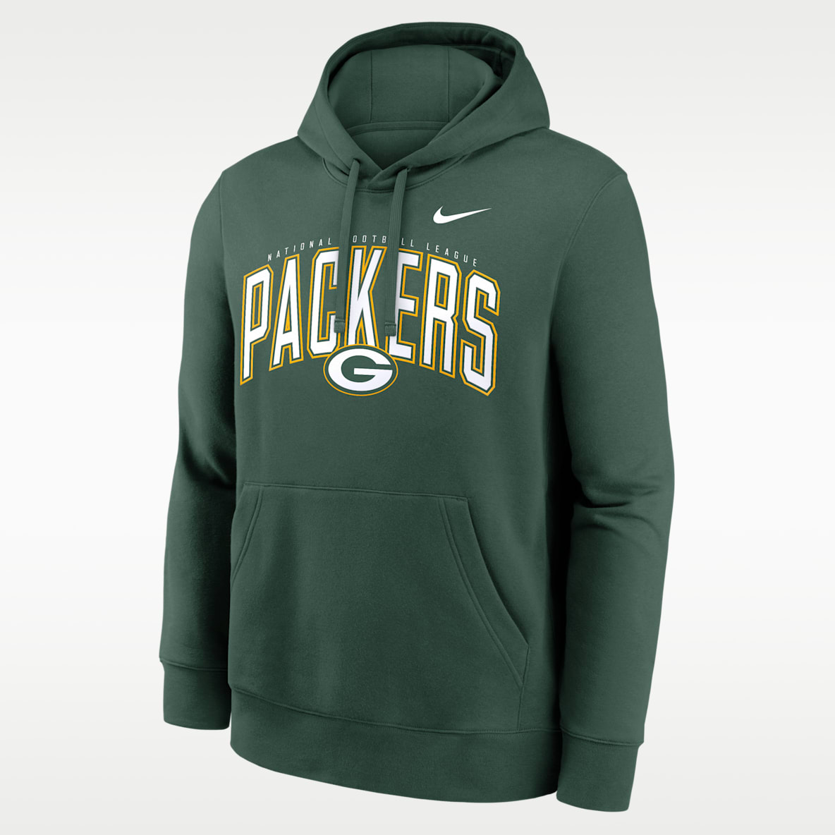 Green Bay Packers Club Sudadera con gorro sin cierre Nike de la NFL para hombre
