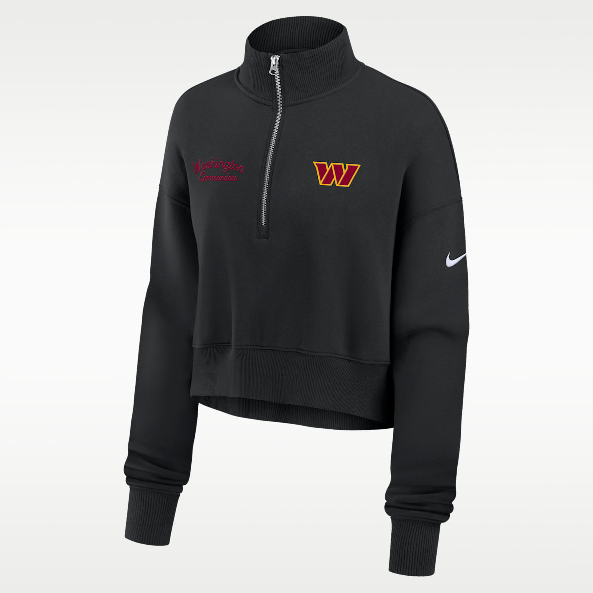 Washington Commanders Phoenix Women's Nike NFL Cropped 1/4-Zip Crew