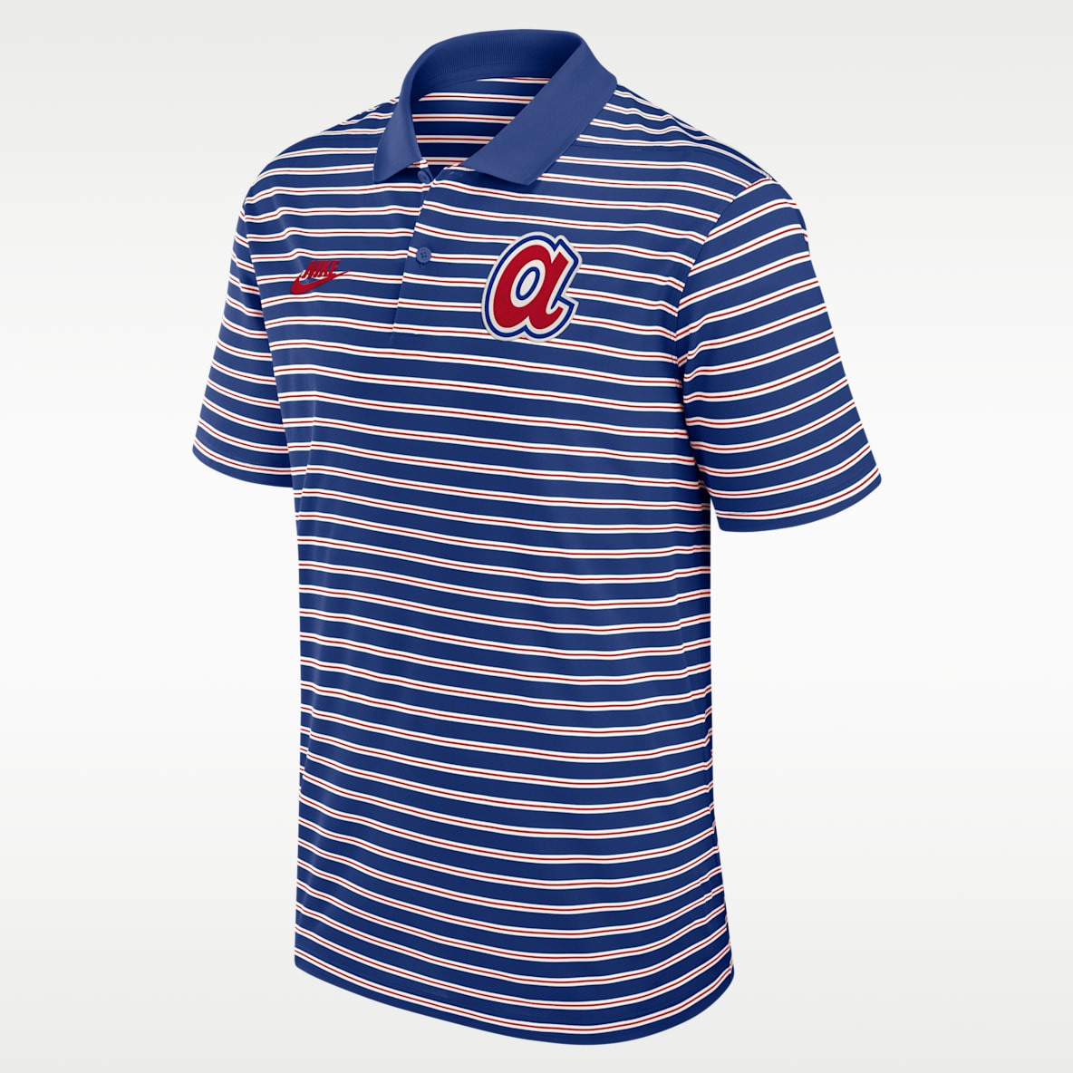 Atlanta Braves Cooperstown Striped Victory Men's Nike Dri-FIT MLB Polo