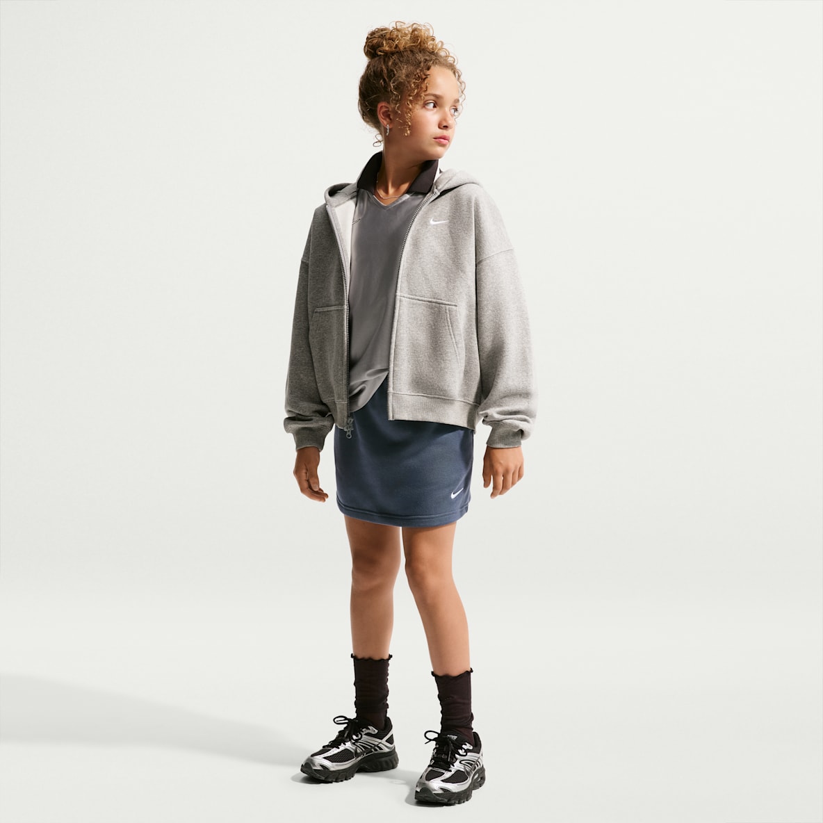 Nike Sportswear Studio Fleece Big Kids' (Girls') French Terry Skirt