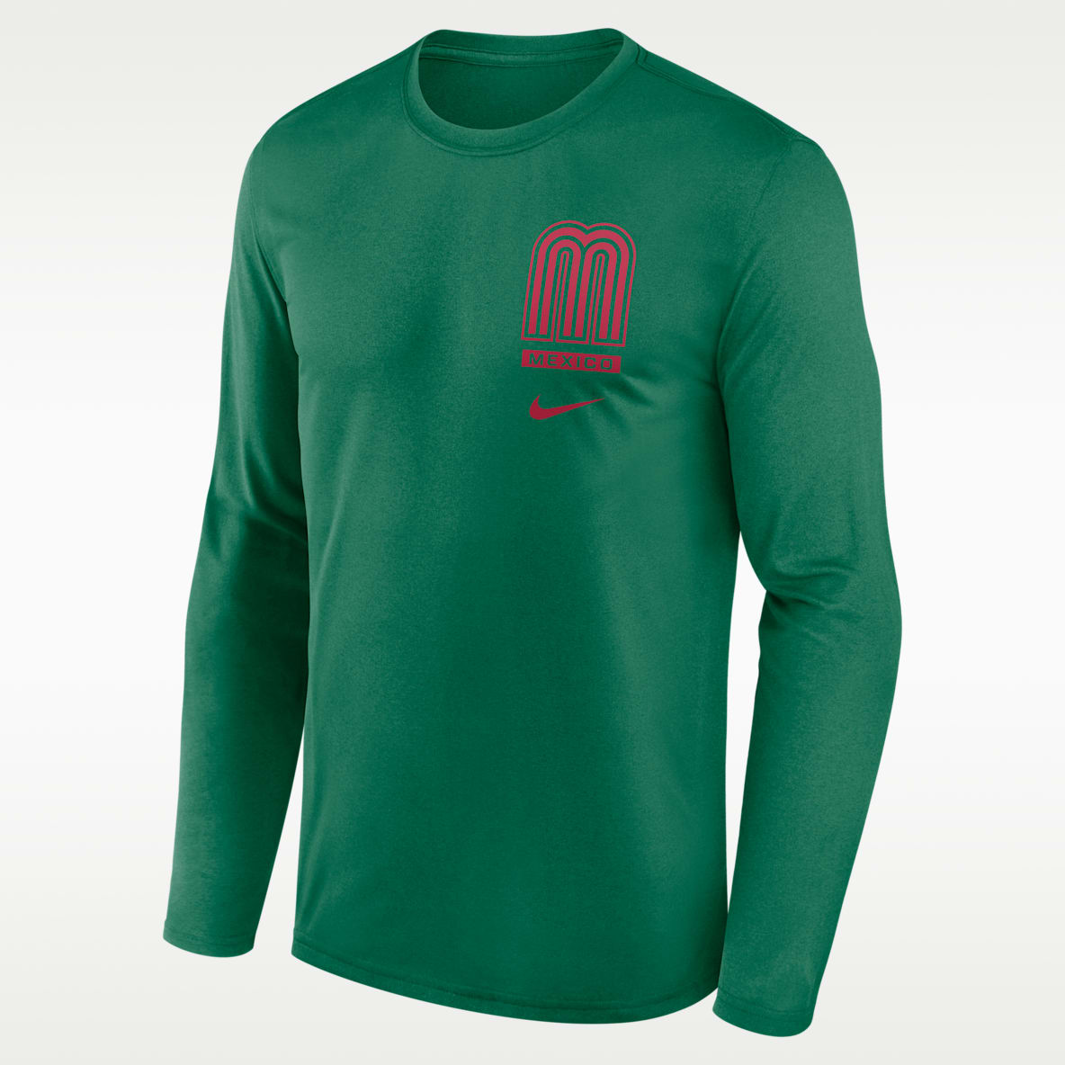 Mexico National Baseball Team 2026 World Baseball Classic 2-Hit Legend Men's Nike Dri-FIT Long-Sleeve T-Shirt