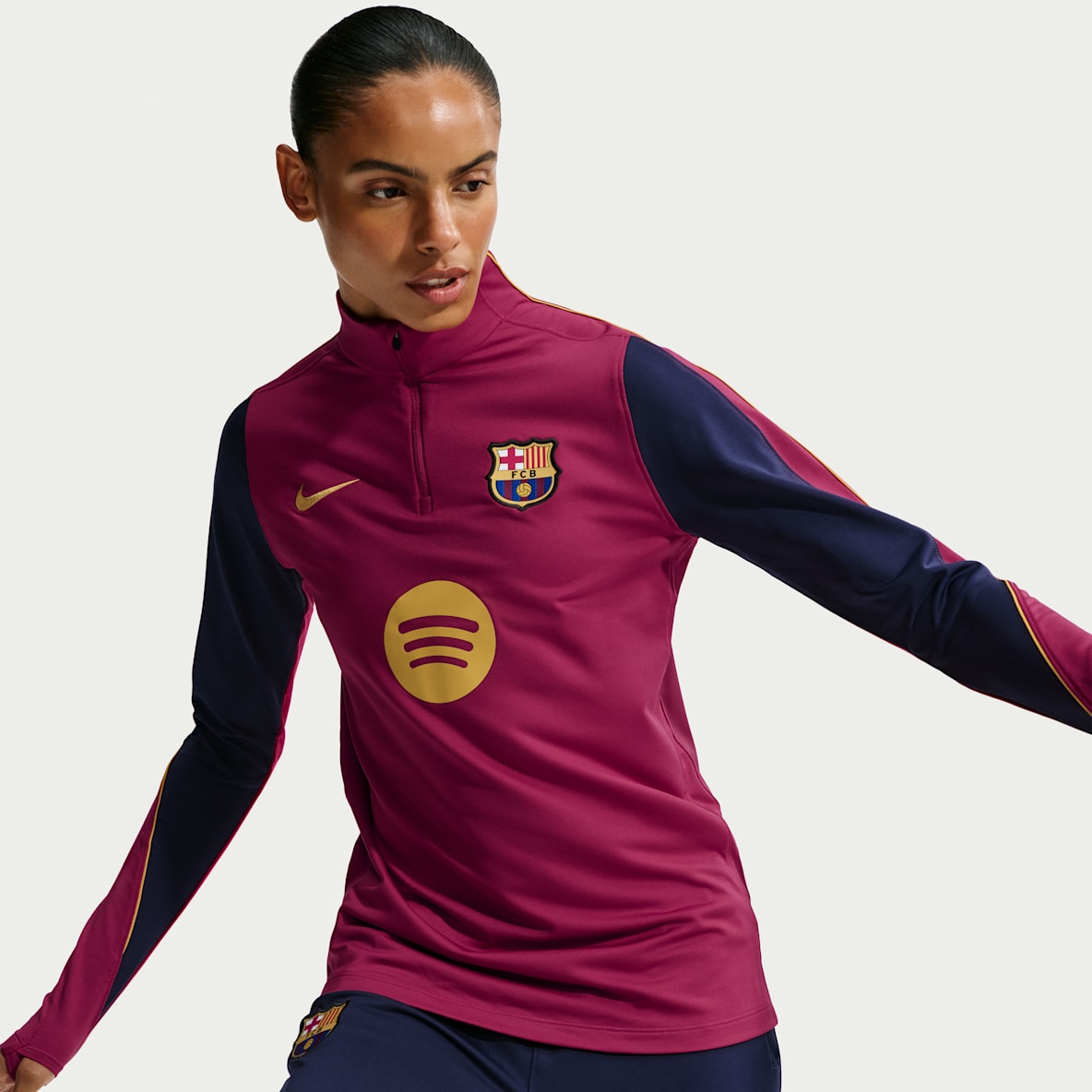 FC Barcelona Strike Maskinstrikket Nike Dri-FIT-fodboldtræningstrøje til kvinder