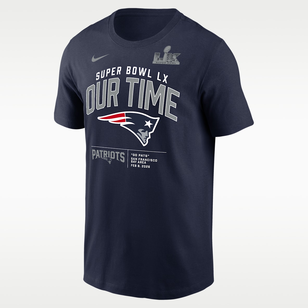 New England Patriots Super Bowl LX Bound Clear Sign Men's Nike NFL T-Shirt