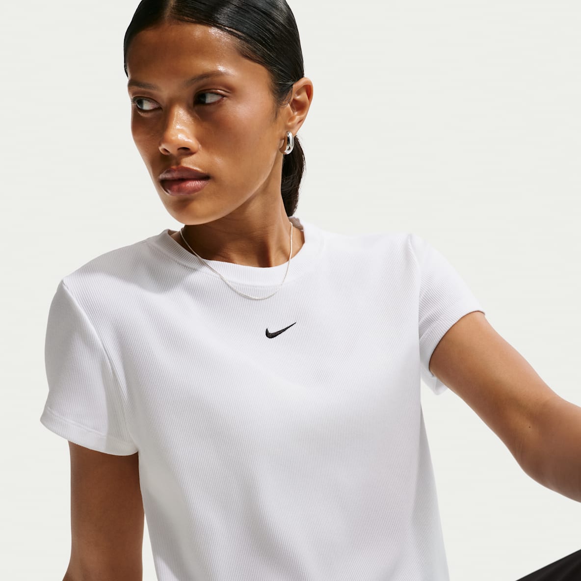 Nike Sportswear Strak kort T-shirt met ribbels voor dames