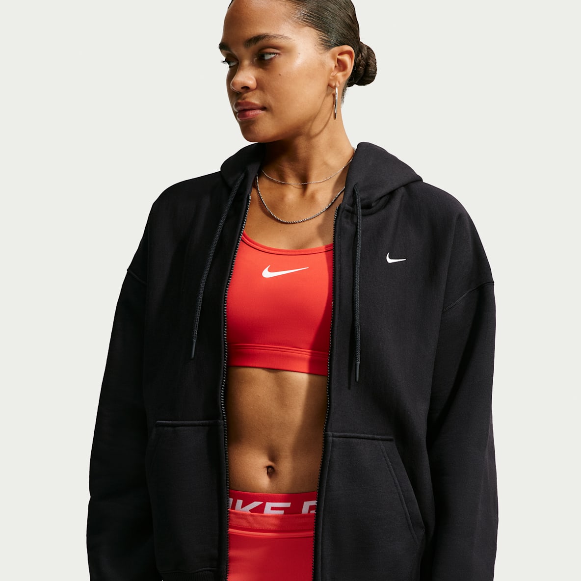 Nike Studio Fleece Heavyweight Sudadera con capucha, cremallera completa y ajuste oversize - Mujer