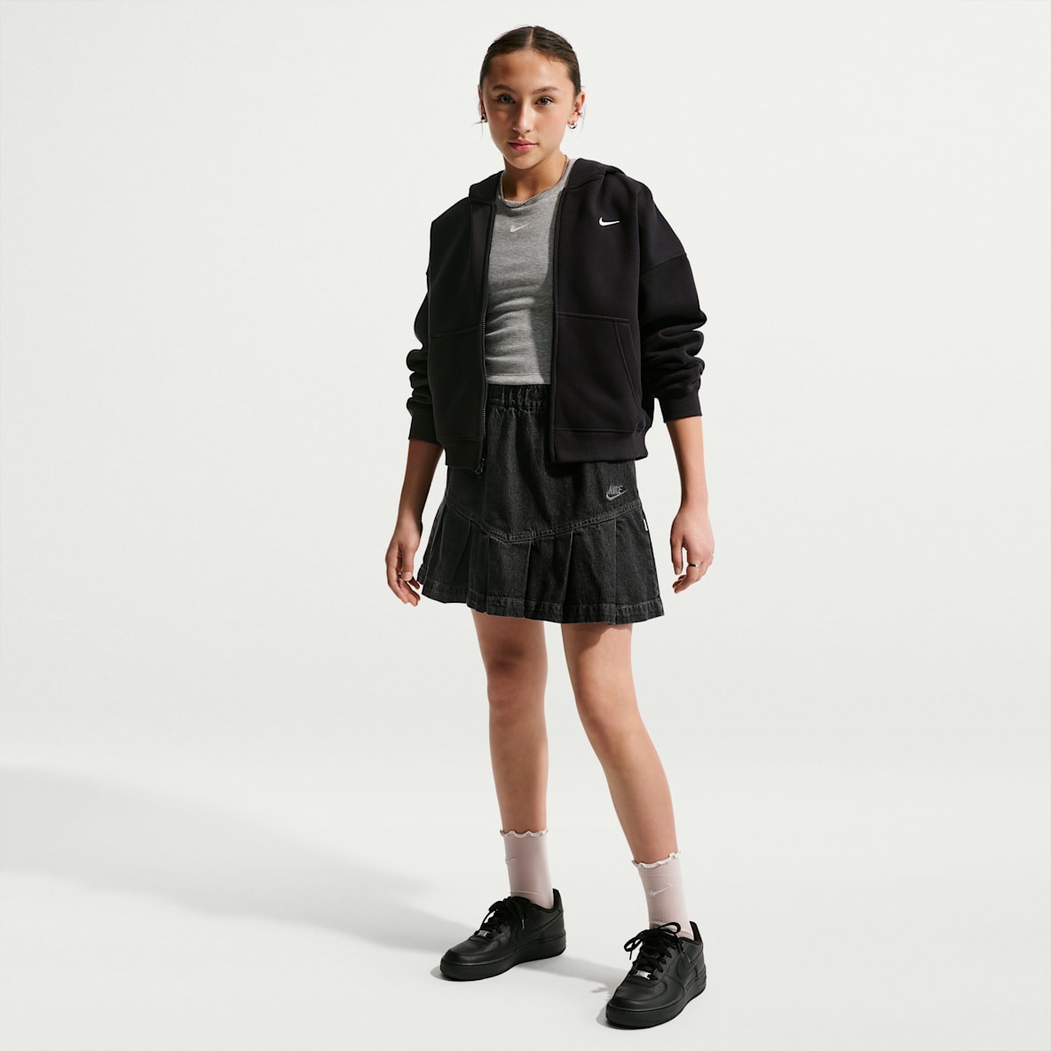 Nike Sportswear Big Kids' (Girls') Denim Pleated Skirt